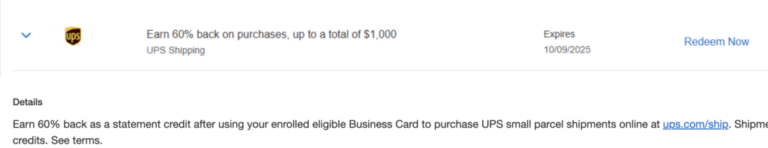 AmEx Offers: Get 10-45% Back On UPS Shipping Online (Up To $1,500 Cashback)